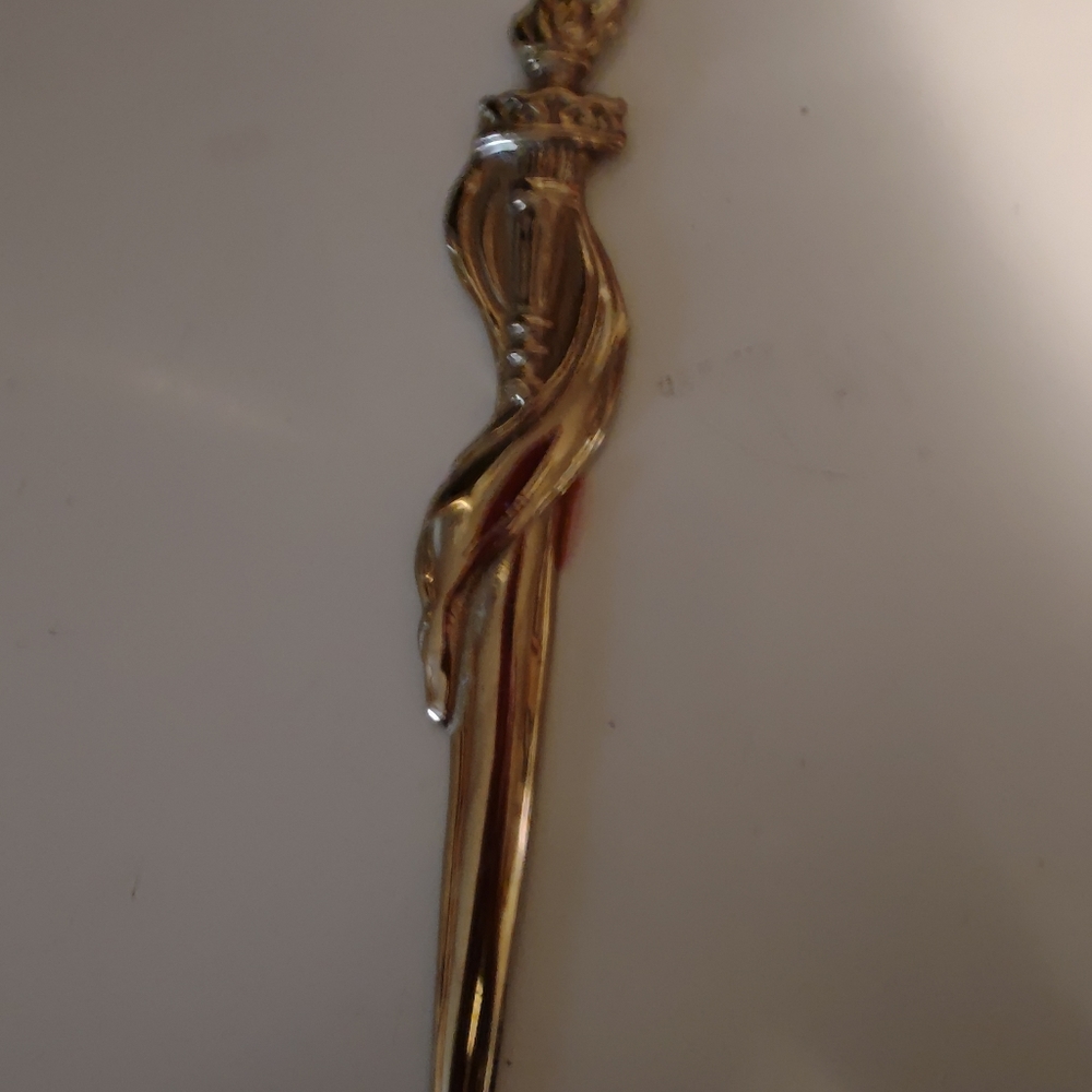 VINTAGE (VM) VIRGINIA METALCRAFTERS 1996 SOLID BRASS LETTER OPENER. LENGTH 8". - Picture 6 of 10